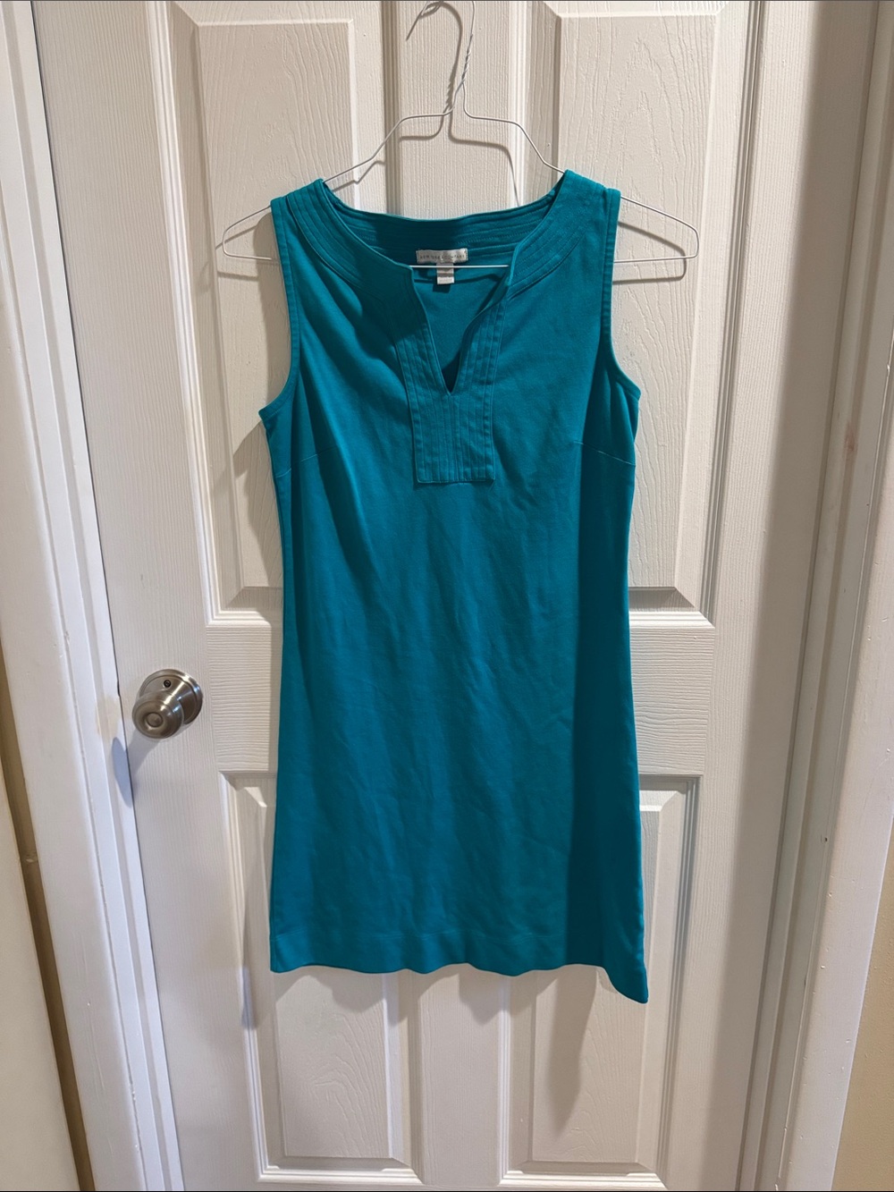 New York & Company Teal Sleeveless Tunic Top